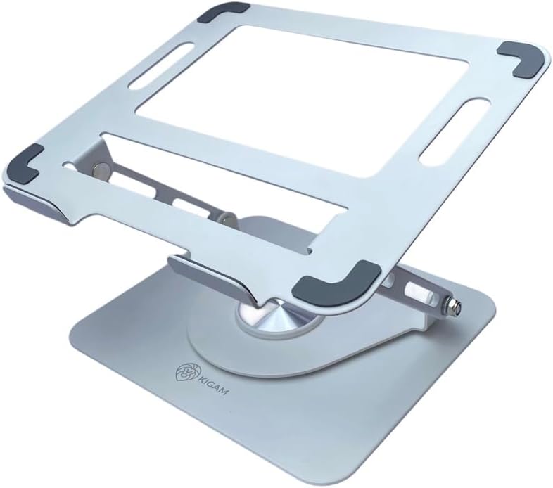 Laptopständer für Schreibtisch [360 Grad Drehbar] Höhenverstellbar (MacBook Pro/Air Laptops)  Weiß