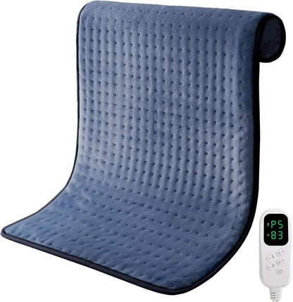 KDTI Heizkissen, 40 * 80 CM Schnellheiztechnologie Elektrisches Wärmekissen 6Temp. Blau