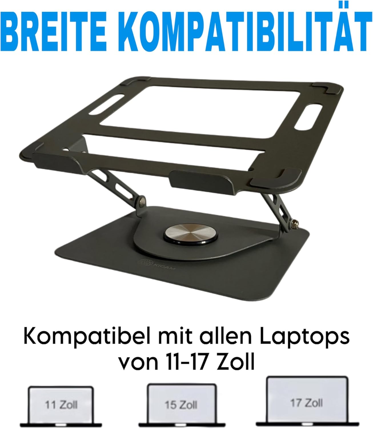 Laptopständer für Schreibtisch [360 Grad Drehbar] Höhenverstellbar (MacBook Pro/Air Laptops)  Weiß