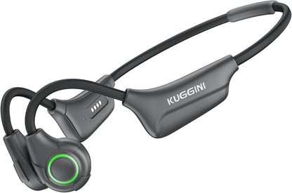 Kuggini Knochenschall Kopfhörer, Open Ear Kopfhörer mit Mikrofon, Bone Conduction Kopfhörer Bluetooth 5.2, IP67 Wasserdicht, Ultra leichte Sport Kopfhörer, zum Radfahren, für Training, Laufen