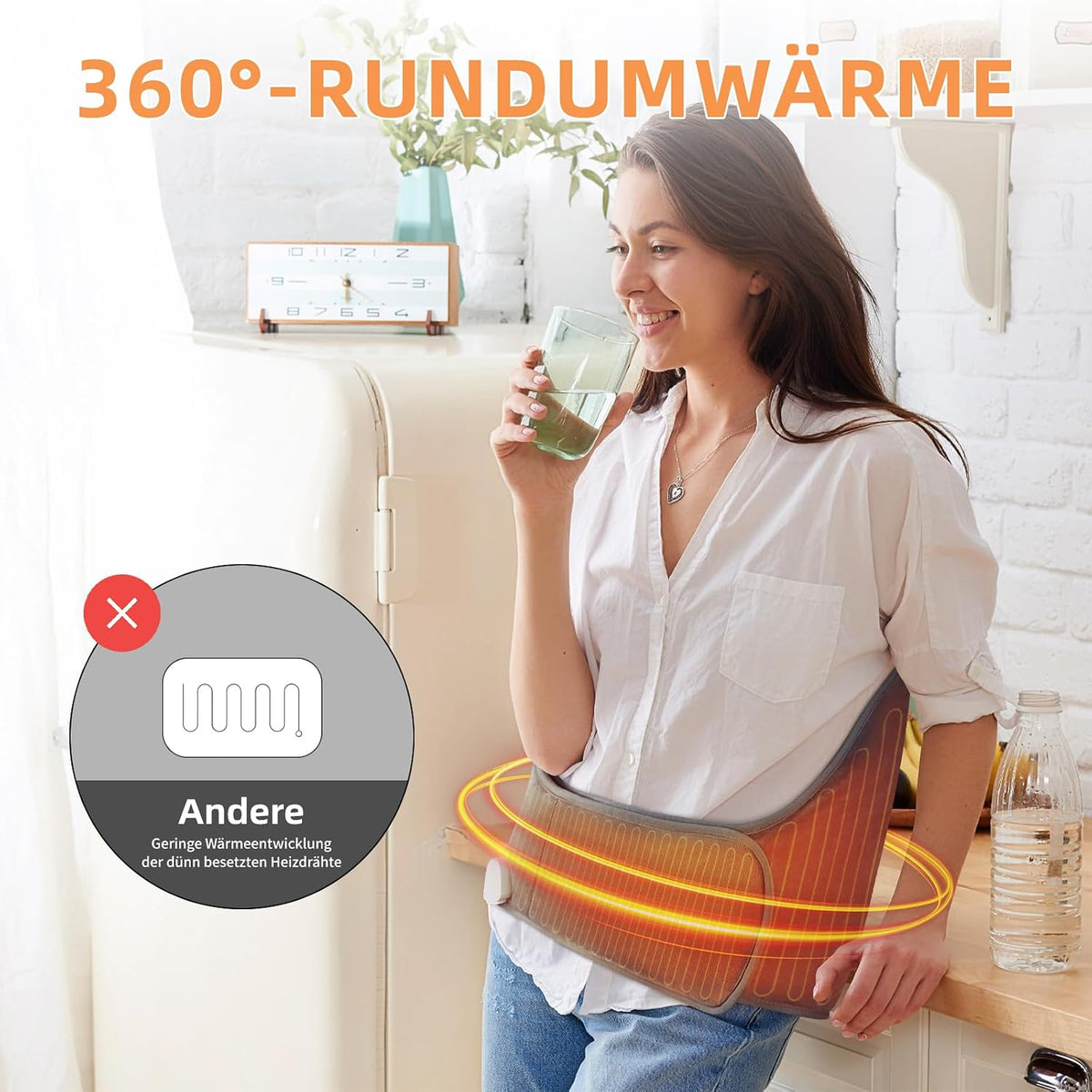 KDTI Heizkissen mit Abschaltautomatik, Allround Heizgürtel Elektrische Wärmekissen 6 Temp.