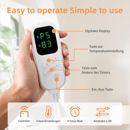 KDTI Heizkissen mit Abschaltautomatik, Allround Heizgürtel Elektrische Wärmekissen 6 Temp.