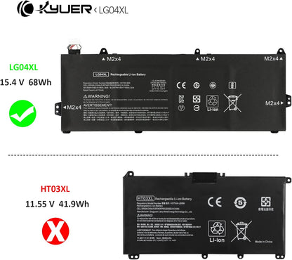 K KYUER 68Wh LG04XL HSTNN-IB8S L32535-1C1 L32654-005 Laptop Akku für HP Pavilion
