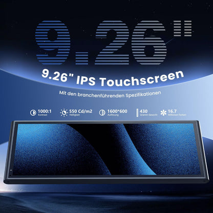 Krunia RC06 9,26" Drahtloses Tragbares CarPlay Display für Apple CarPlay & Android Auto,