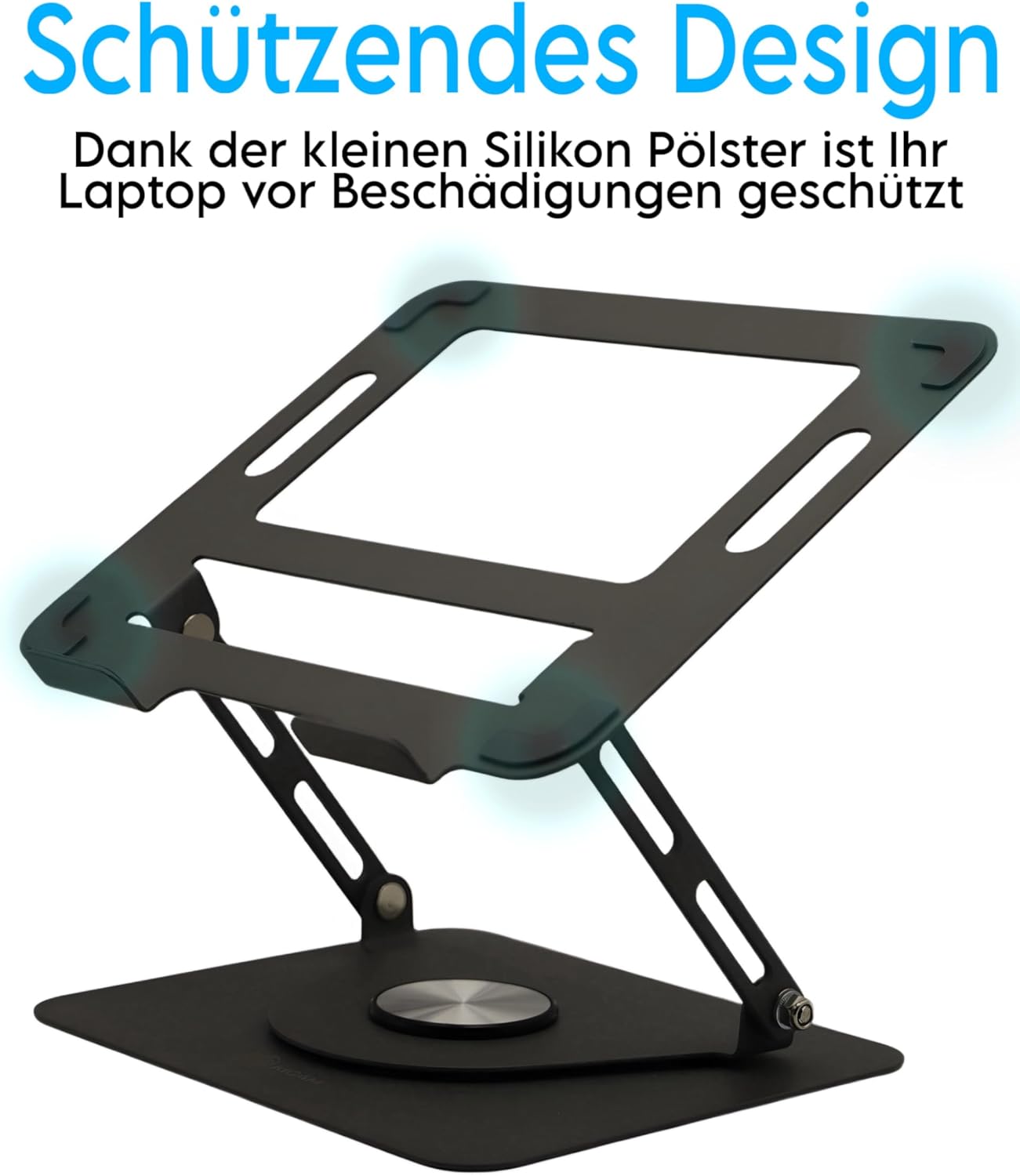 Laptopständer für Schreibtisch [360 Grad Drehbar] Höhenverstellbar (MacBook Pro/Air Laptops)  Weiß
