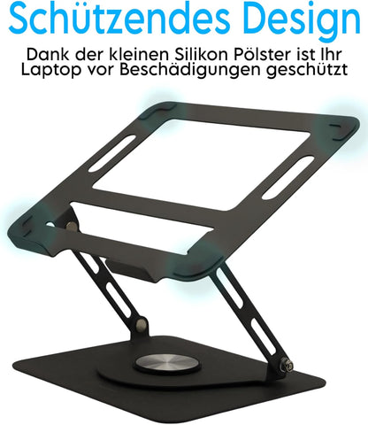 Laptopständer für Schreibtisch [360 Grad Drehbar] Höhenverstellbar (MacBook Pro/Air Laptops)  Weiß