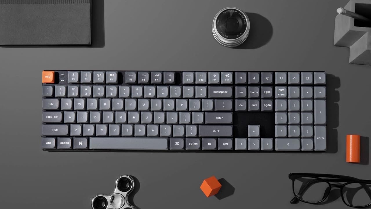 Keychron K5 Max Ultraflache kabellose mechanische Tastatur, QMK/VIA programmierbar, 3-Modus