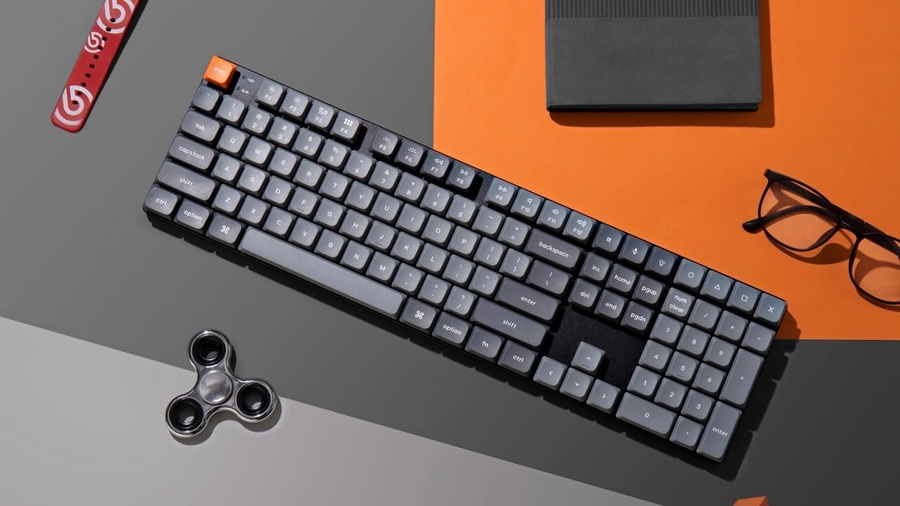 Keychron K5 Max Ultraflache kabellose mechanische Tastatur, QMK/VIA programmierbar, 3-Modus