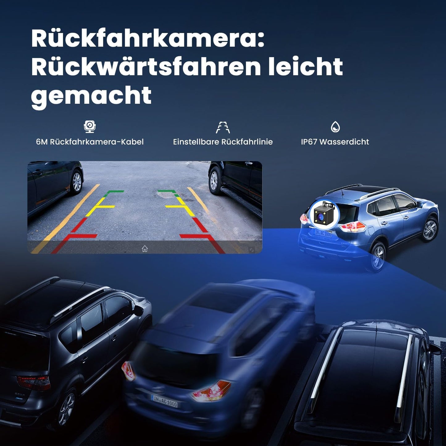 Krunia RC06 9,26" Drahtloses Tragbares CarPlay Display für Apple CarPlay & Android Auto,