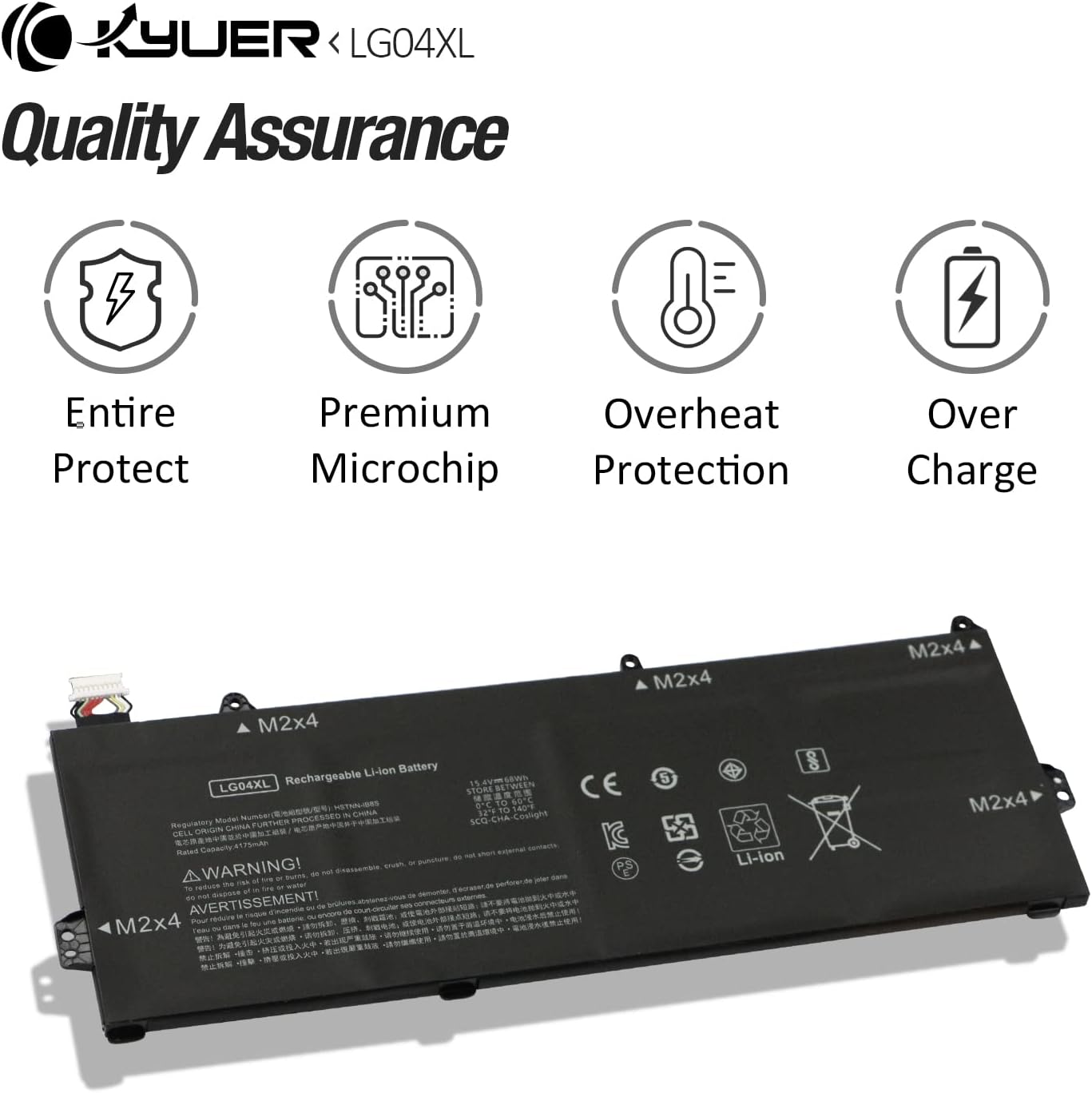 K KYUER 68Wh LG04XL HSTNN-IB8S L32535-1C1 L32654-005 Laptop Akku für HP Pavilion