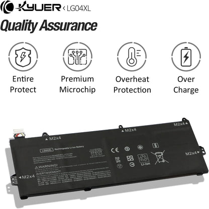 K KYUER 68Wh LG04XL HSTNN-IB8S L32535-1C1 L32654-005 Laptop Akku für HP Pavilion