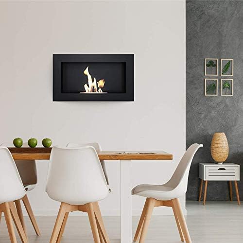 Alfra Ethanol-Wandkamin, Biokamin 400 x 550 mm, 0,2 L Behälter, Schwarz, ohne Verglasung, Ideal für Zuhause, Wohnzimmer oder Schlafzimmer