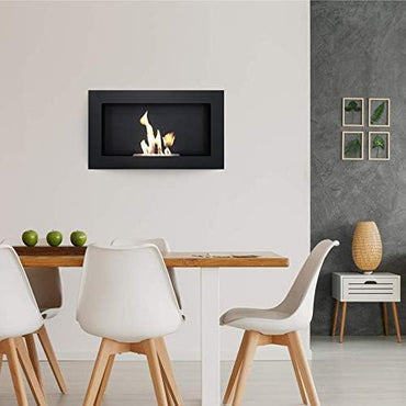 Alfra Ethanol-Wandkamin, Biokamin 400 x 550 mm, 0,2 L Behälter, Schwarz, ohne Verglasung, Ideal für Zuhause, Wohnzimmer oder Schlafzimmer