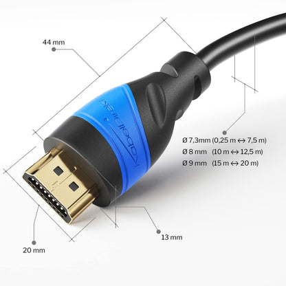 2 X KabelDirekt – 4K HDMI Verlängerung,7,5m,High Speed HDMI mit Ethernet,2 Stück