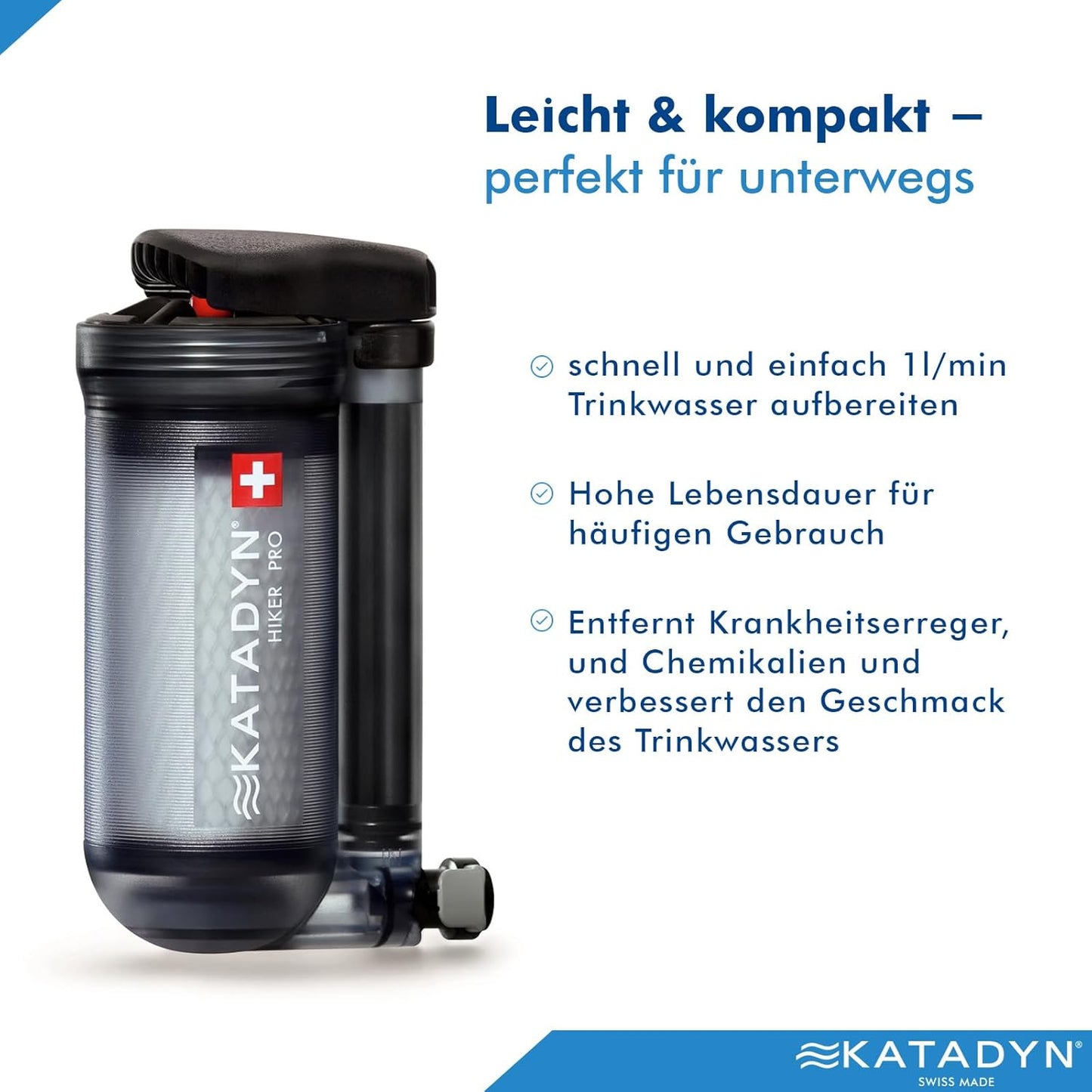 KATADYN  Hiker Pro Wasserfilter  Aktivkohle 0,2 Micron Wasserreinigung