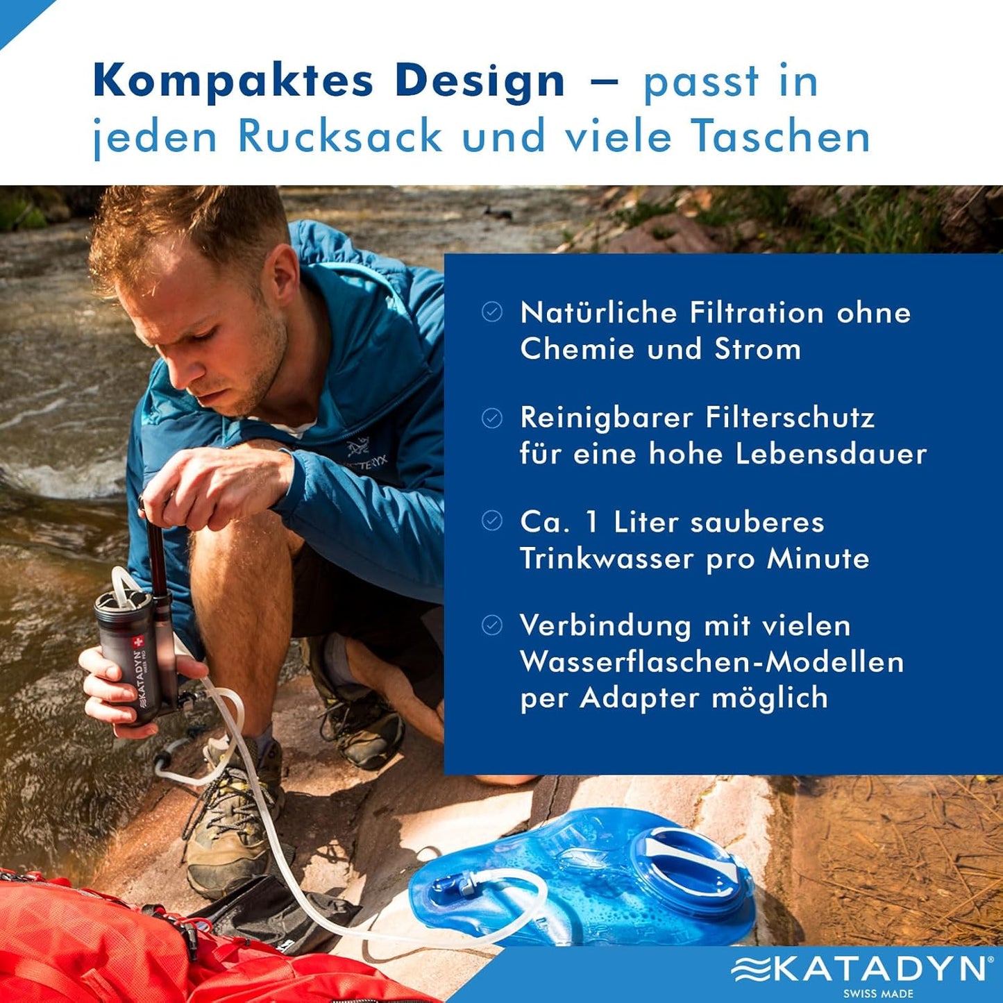 KATADYN  Hiker Pro Wasserfilter  Aktivkohle 0,2 Micron Wasserreinigung