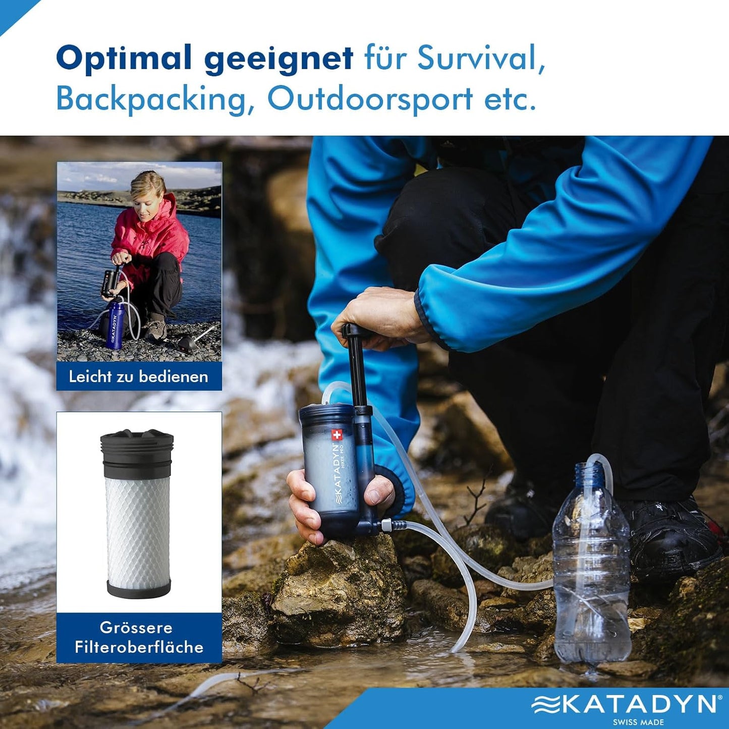 KATADYN  Hiker Pro Wasserfilter  Aktivkohle 0,2 Micron Wasserreinigung