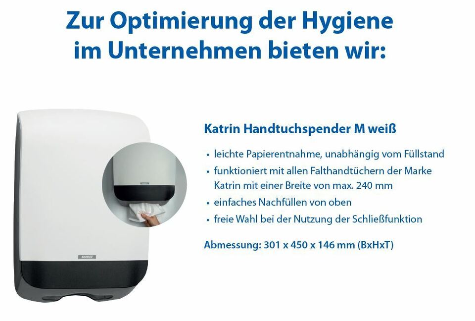 Katrin 90168 Distributeur de papier inclus, moyen, blanc