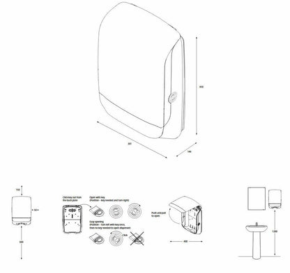 Katrin 90168 Distributeur de papier inclus, moyen, blanc