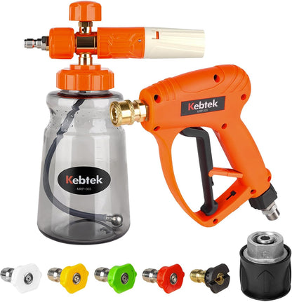 Kebtek Hochdruckreiniger Pistole 5200PSI mit Schaumkanone Kompatibel mit Kärcher K2-K7