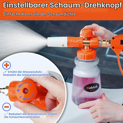 Kebtek Hochdruckreiniger Pistole 5200PSI mit Schaumkanone Kompatibel mit Kärcher K2-K7