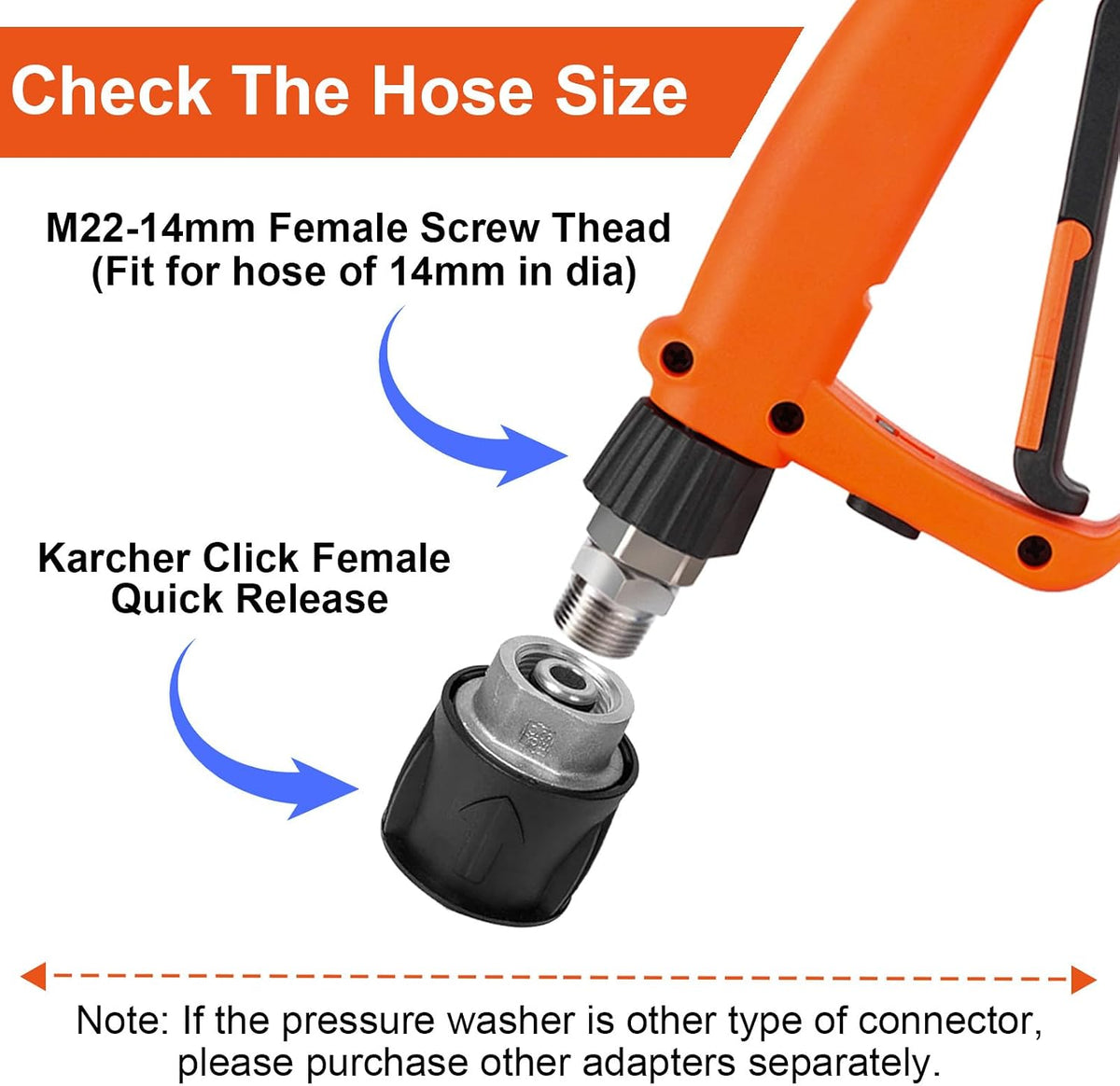 Kebtek Hochdruckreiniger Pistole 5200PSI mit Schaumkanone Kompatibel mit Kärcher K2-K7