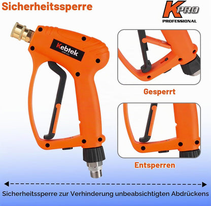 Kebtek Hochdruckreiniger Pistole 5200PSI mit Schaumkanone Kompatibel mit Kärcher K2-K7