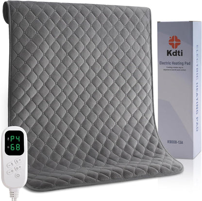 KDTI Elektrisches Heizkissen, 60 x 80 cm mit automatischer Abschaltung und 6 temp grau