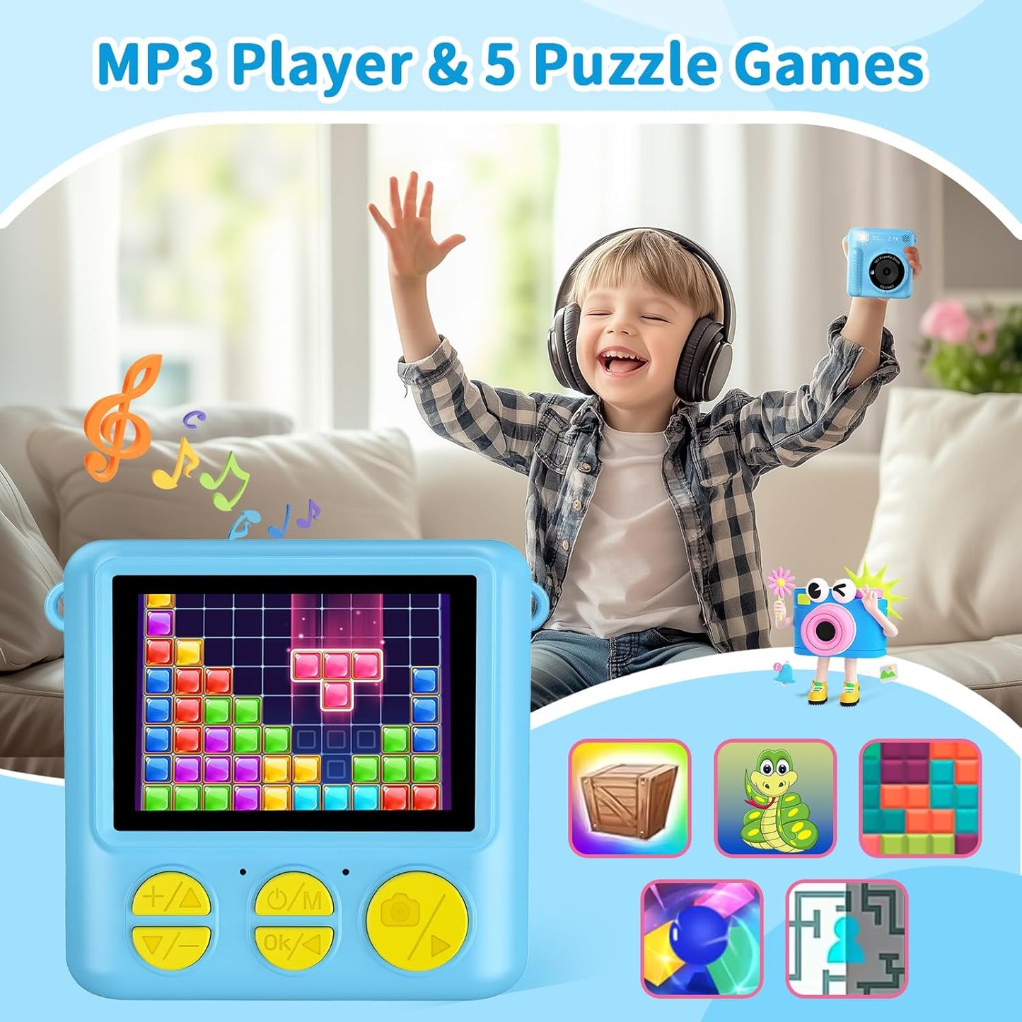Kinderkamera mit Sofortdruck, 2,4 Zoll 1080P HD-Digitalkamera mit Druckpapier und 32-GB-Karte,