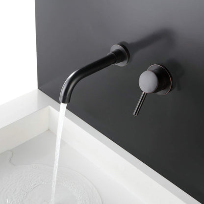 Kelelife Einhandmischer Wasserhahn Wand Waschtischarmaturen für Bad (Schwarz)