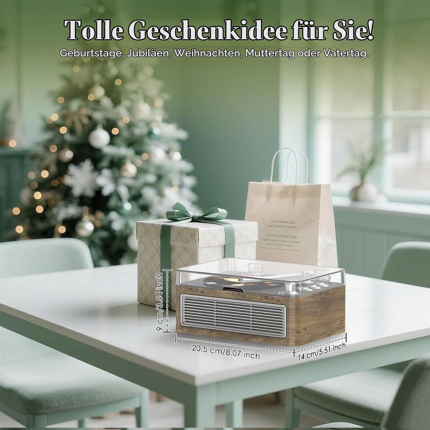 Radio mit CD Player Tragbar mit Bluetooth Retro-Design mit Lautsprecher, Fernbedienung
