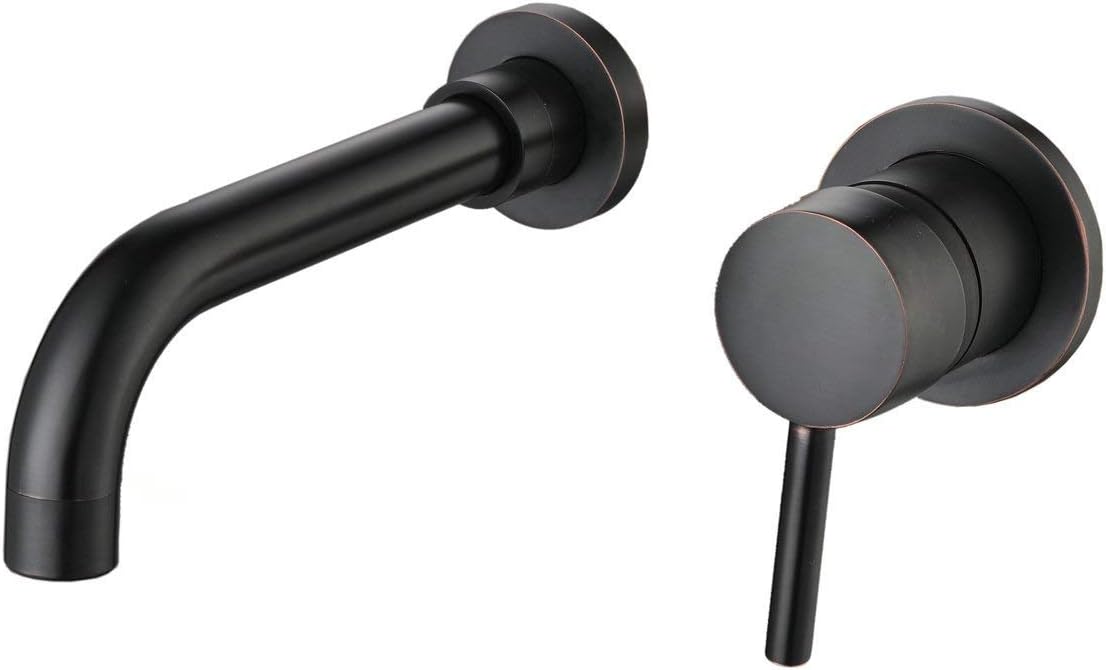 Kelelife Einhandmischer Wasserhahn Wand Waschtischarmaturen für Bad (Schwarz)