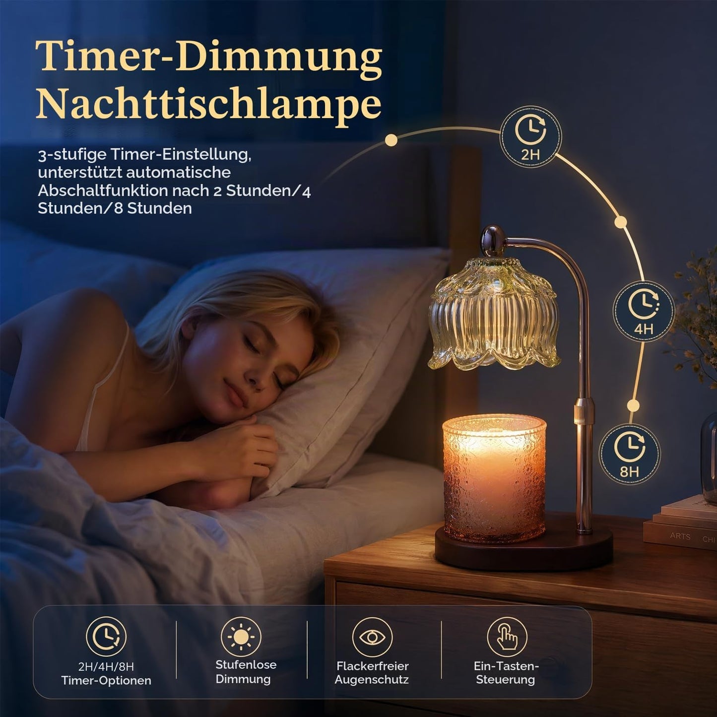 Kerzenwärmer Lampe mit Timer & Dimmer Elektrischer Wachsschmelzer