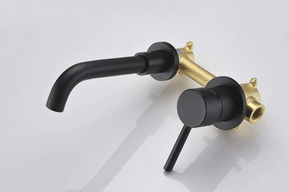 Kelelife Einhandmischer Wasserhahn Wand Waschtischarmaturen für Bad (Schwarz)