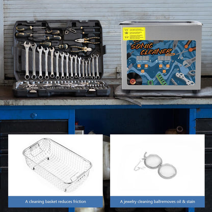 KECOOLKE 3L Ultraschallreiniger 120W Leistung 150W Heizung Zeiteinstellung Edelstahl