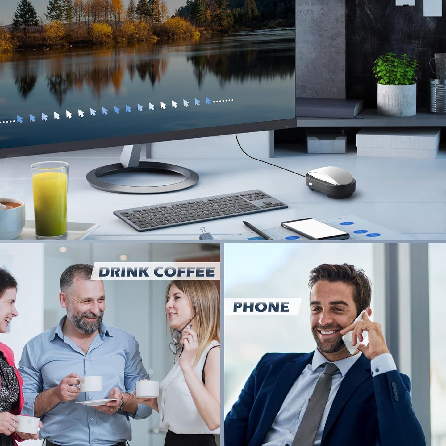 KissYee Maus-Mover-Gerät, Maus-Jiggler, nicht erkennbar, automatisch, mit Ein-/Aus-Schalter und USB-Anschluss,