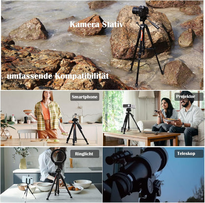 KINGJOY Kamera Stativ 185cm mit Bluetooth Fernbedienung Handyhalterung