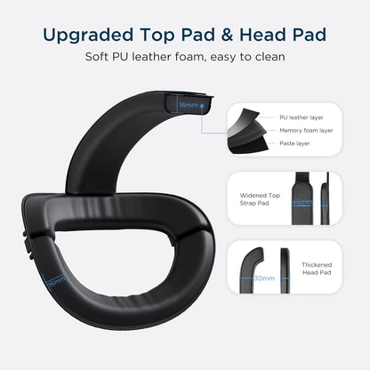KIWI Design Enhanced Elite Strap, stirnband für Quest 2 mit Batterieband, 4-in-1 Quest 2 Kopfbandzubehör (Batterie nicht im Lieferumfang enthalten)