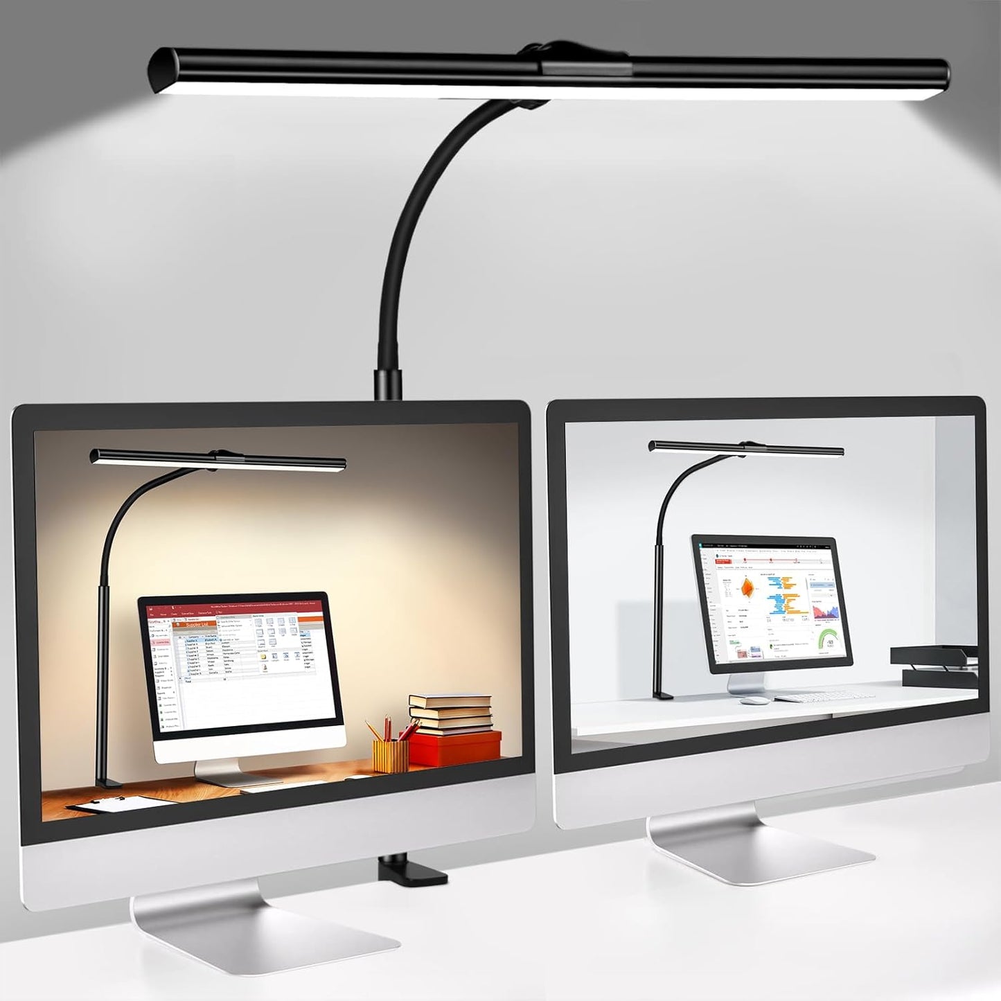 Kimimara Schreibtischlampe LED Dimmbar Klemmleuchte 5 Farb 5 Helligkeitsstufen
