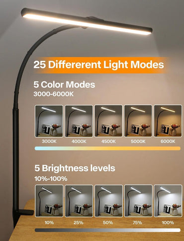 Kimimara Schreibtischlampe LED Dimmbar Klemmleuchte 5 Farb 5 Helligkeitsstufen