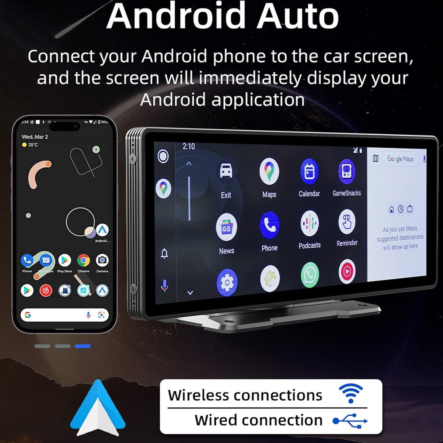 Kmutzy Autoradio Touchscreen mit Apple CarPlay und Android Auto, 9-Zoll-HD-Monitor