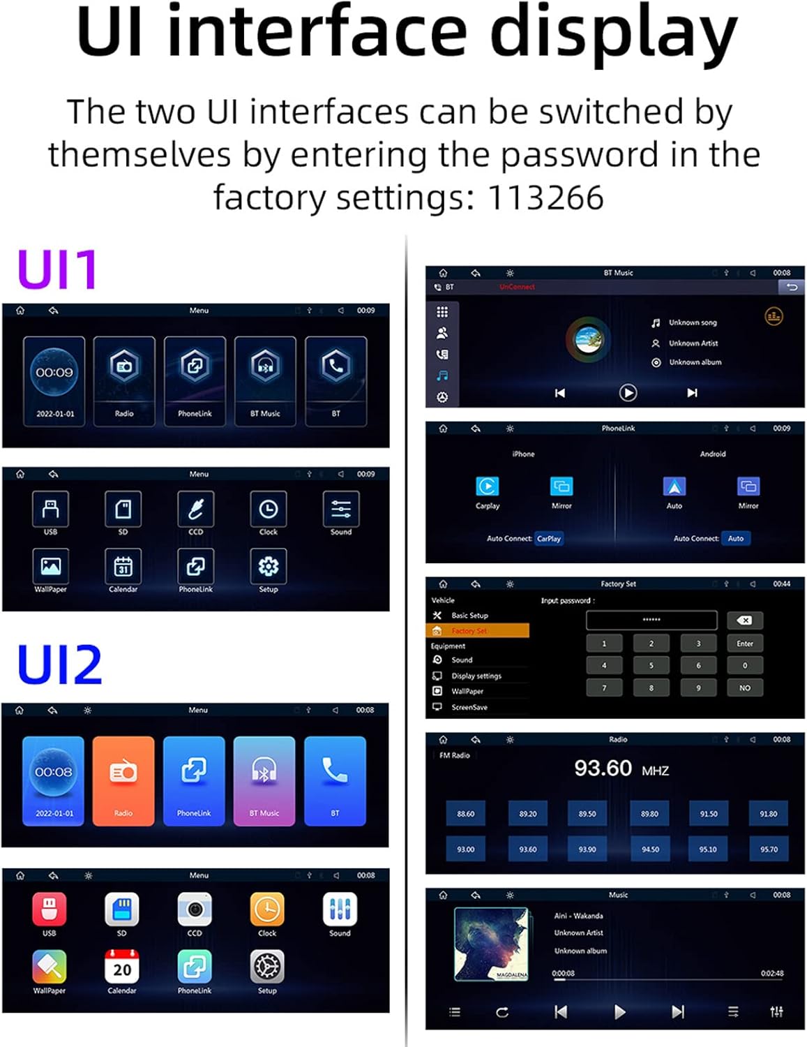 Kmutzy Autoradio Touchscreen mit Apple CarPlay und Android Auto, 9-Zoll-HD-Monitor