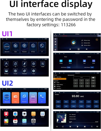 Kmutzy Autoradio Touchscreen mit Apple CarPlay und Android Auto, 9-Zoll-HD-Monitor
