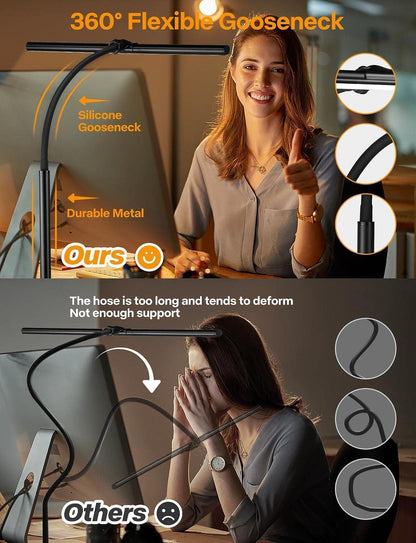 Kimimara Schreibtischlampe LED Dimmbar Klemmleuchte 5 Farb 5 Helligkeitsstufen