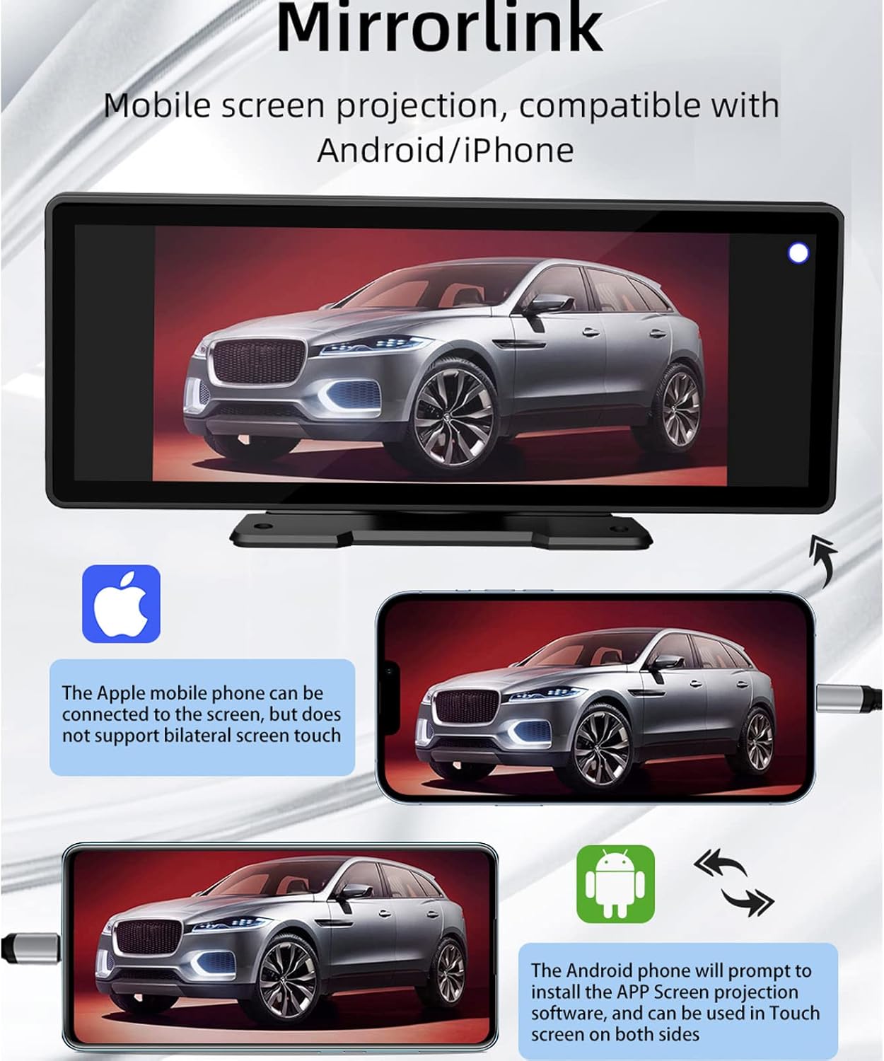 Kmutzy Autoradio Touchscreen mit Apple CarPlay und Android Auto, 9-Zoll-HD-Monitor
