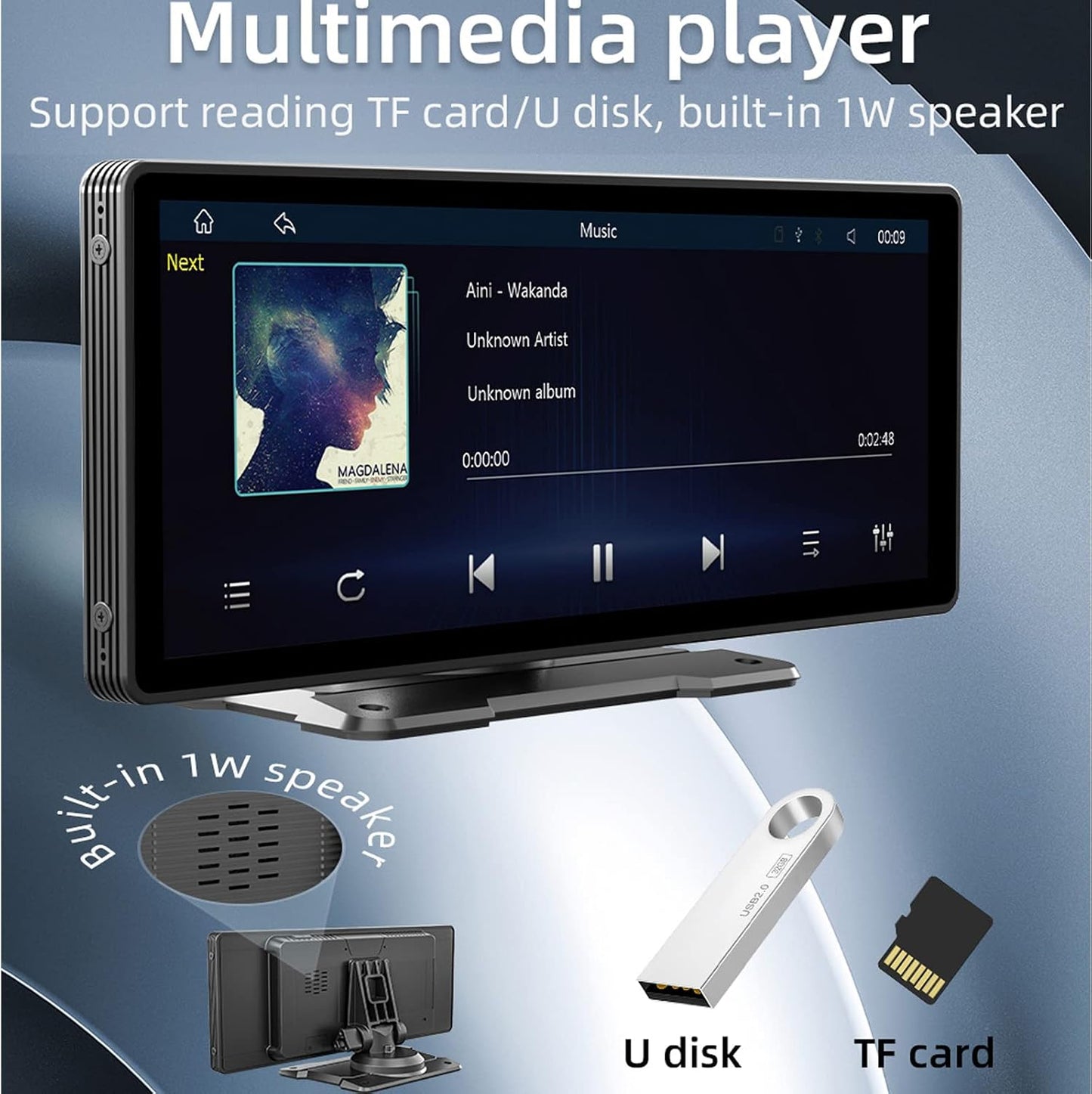Kmutzy Autoradio Touchscreen mit Apple CarPlay und Android Auto, 9-Zoll-HD-Monitor