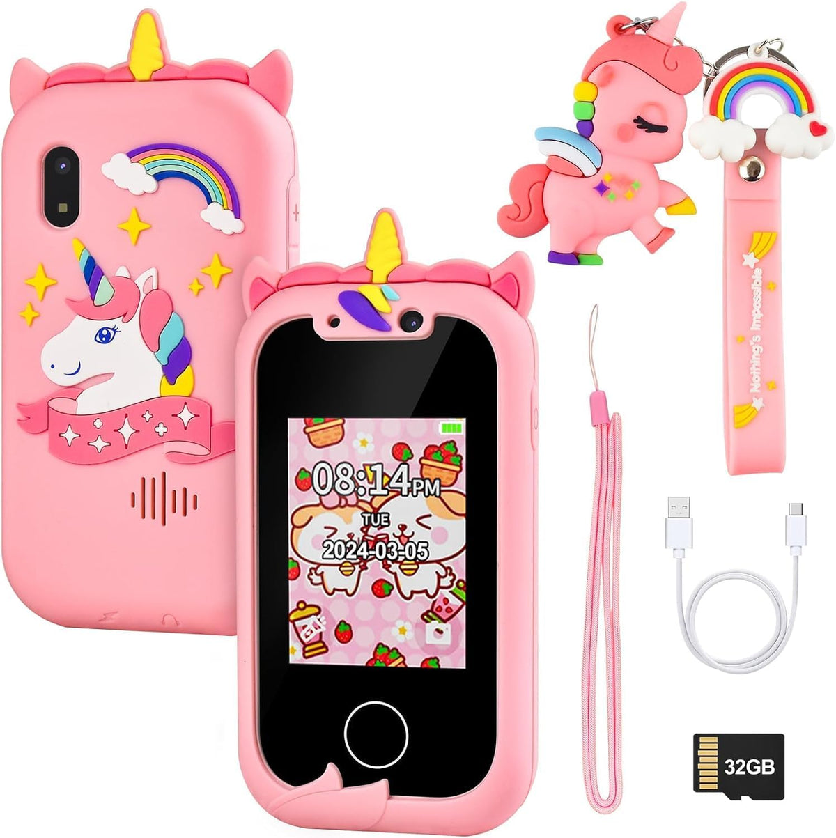 Kinder Handy  Spielzeug Smartphone Kinder Telefon Spielzeug Rosa