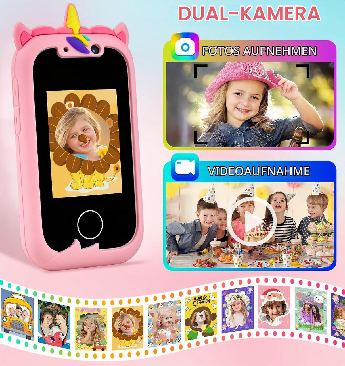 Kinder Handy  Spielzeug Smartphone Kinder Telefon Spielzeug Rosa