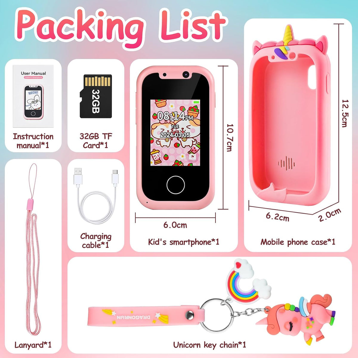 Kinder Handy  Spielzeug Smartphone Kinder Telefon Spielzeug Rosa