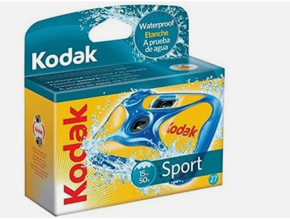 Kodak Sport ISO 800 Unterwasser Einwegkamera Wasserdicht 27 Aufnahmen mit Blitz
